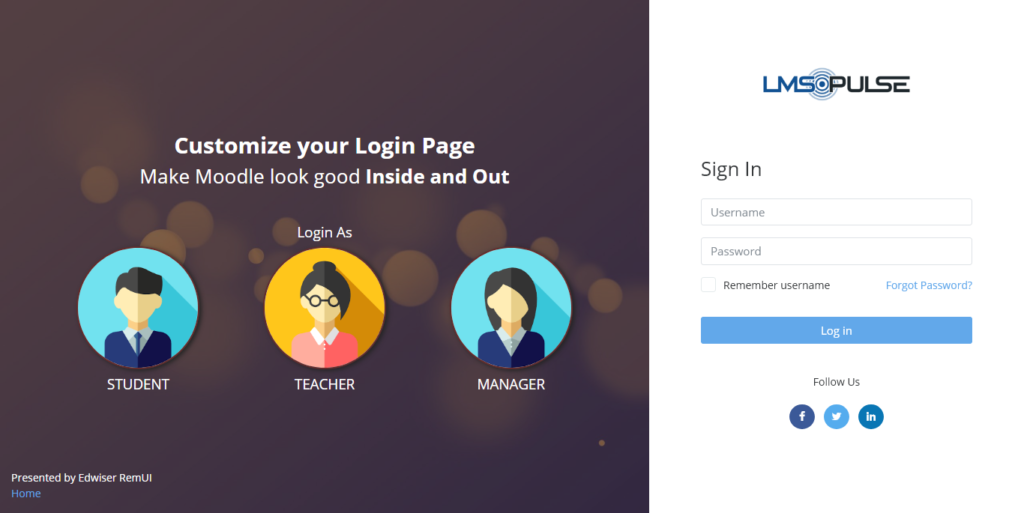 customize your moodle login page