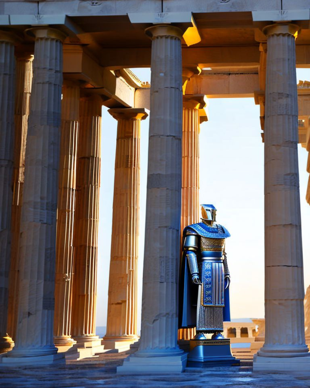 An Artificial Intelligence Problem Robot Philosopher In The Parthenon