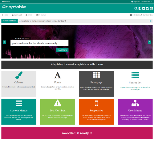 Adaptable Moodle™ Theme Released for Moodle™ 3.8-3.10